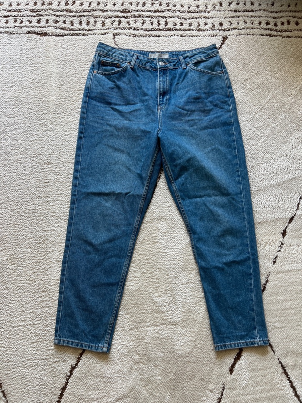 TOPSHOP MOTO mom jeans W34 L30 Classic High-Rise Straight Leg Blue Jeans